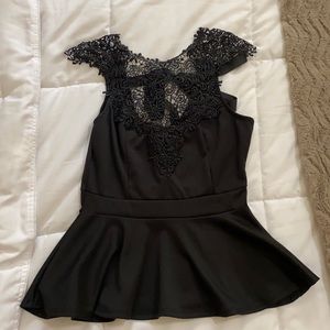 Lacy Peplum Top